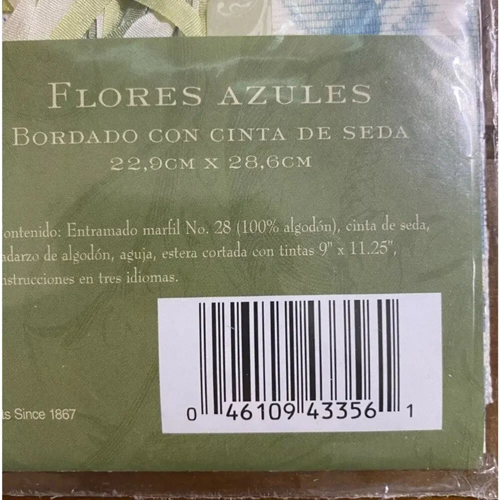 Vintage Bucilla Anna Griffin Silk Ribbon‎ Fleur Bleu Embroidery Kit 43356 NEW